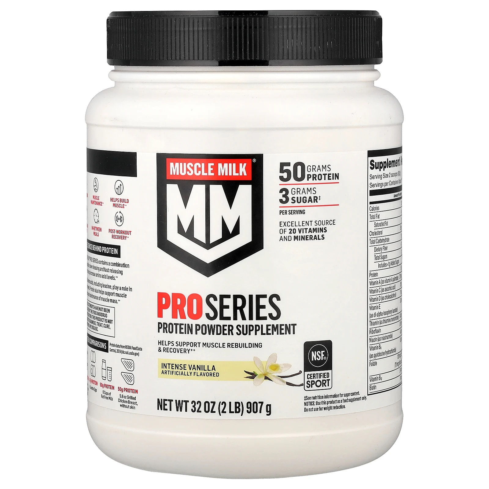 Pro Series, Protein Powder, Intense Vanilla, 2 lb (907 g)