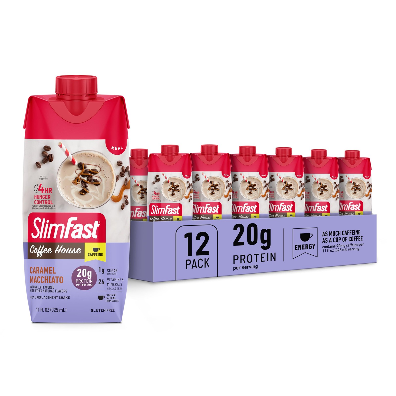 SlimFast Protein Shake with 132 Fl Oz (Pack of 1), Caramel Macchiato