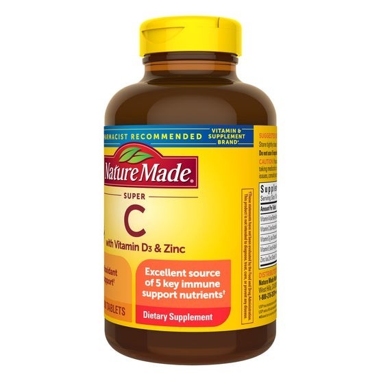 Nature Made Super C with Vitamin D3 & Zinc Supplement 200 Tablets
