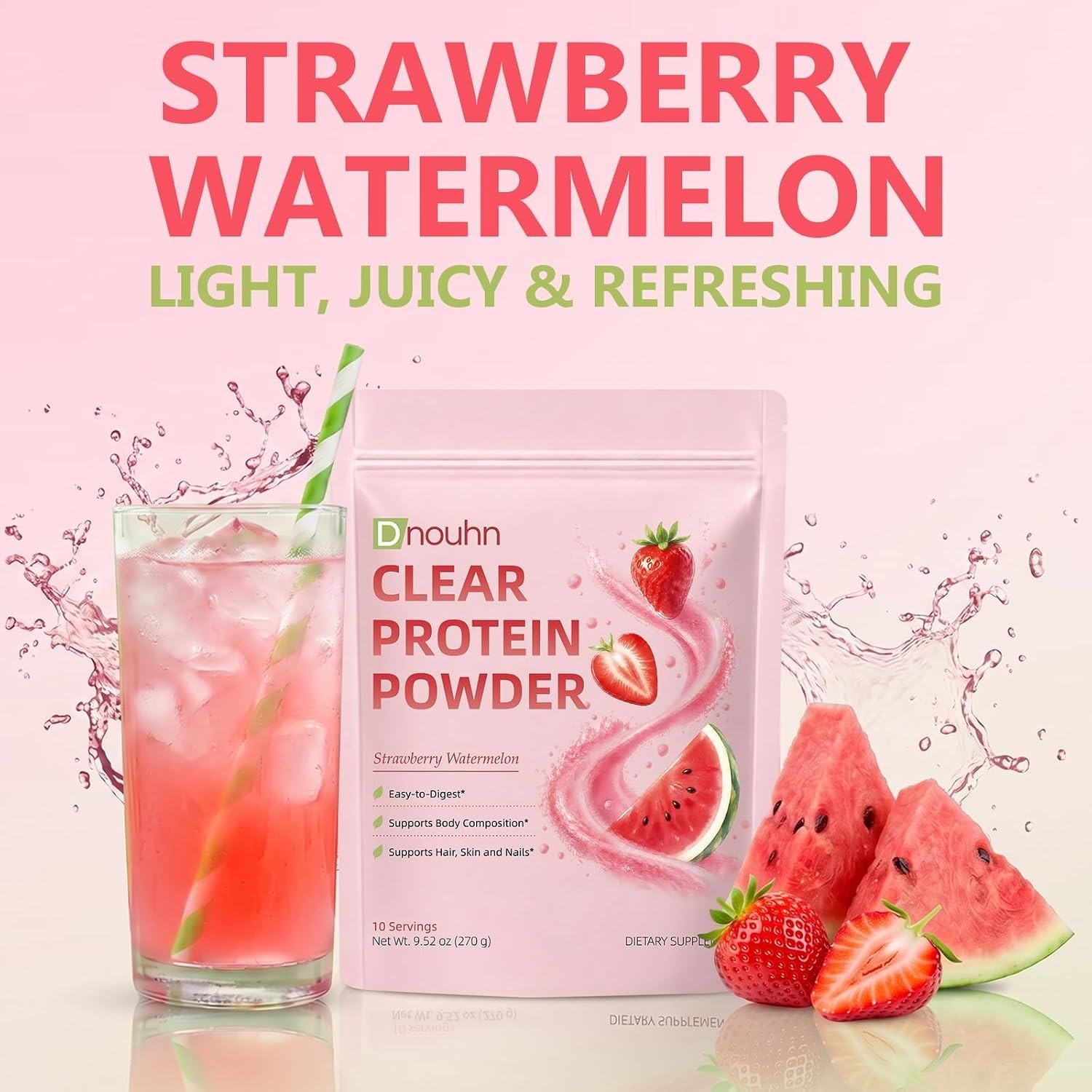 Clear Protein, Whey Protein Isolate with Collagen Peptides and Digestive Enzy…