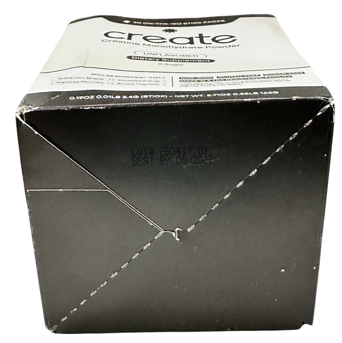 Create Single Serve Creatine Monohydrate Powder 5g 30 Servings Box Unflavored