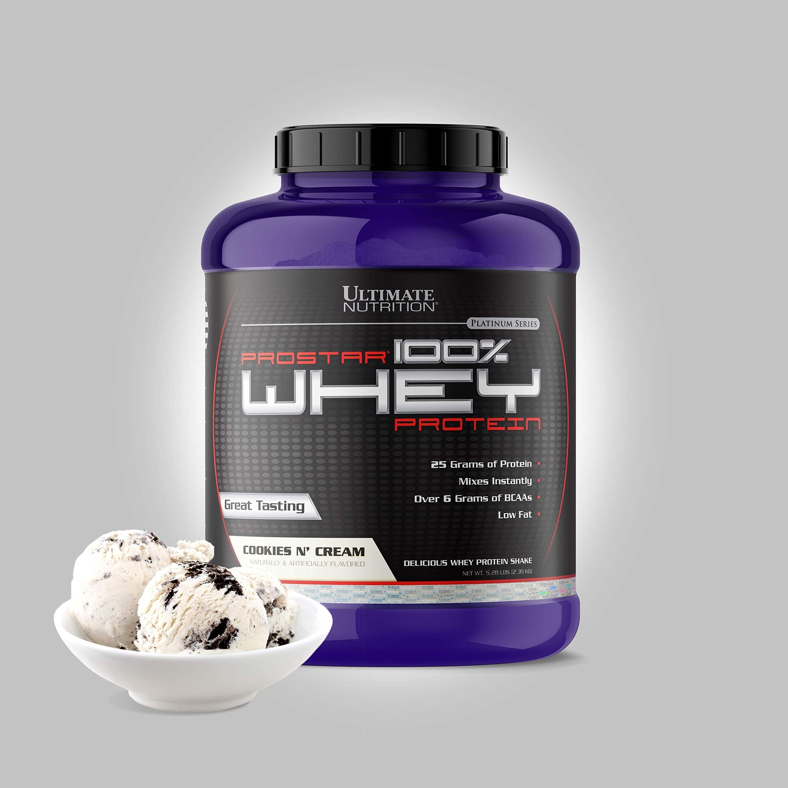 Ultimate Prostar Whey Protein Powder 80 Servings, Cookies N Cream, 5.28 Pounds