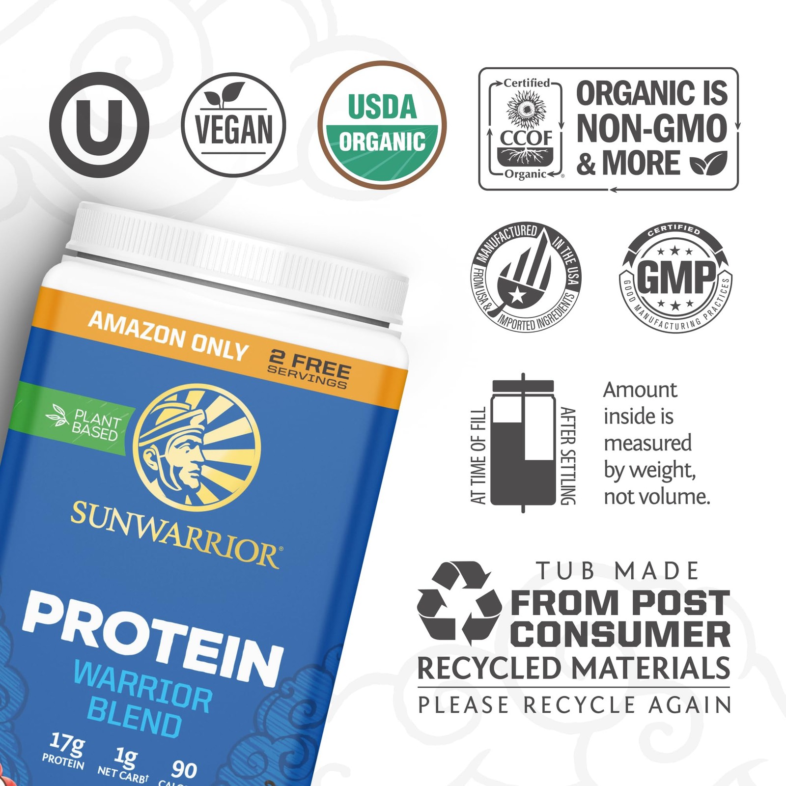 Organic Plant Based Protein Powder | Vegan 32 Servings (Pack of 1)
