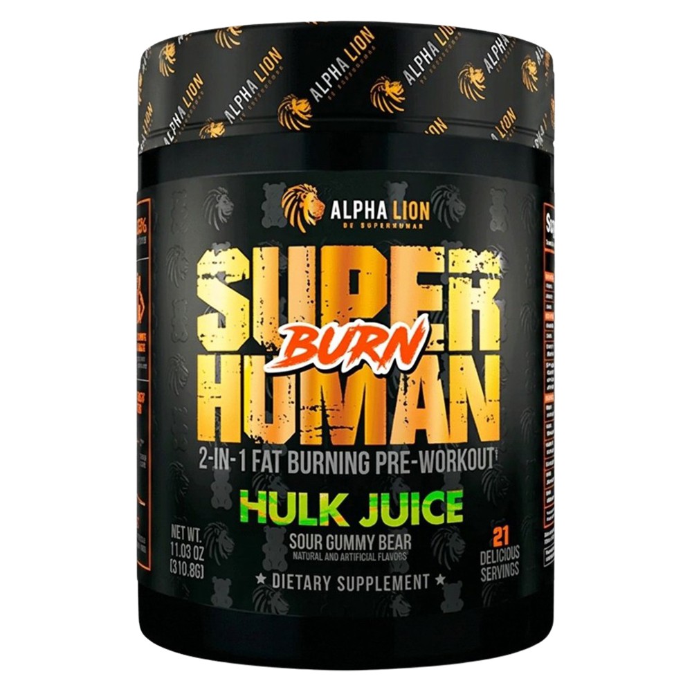 Alpha Lion Superhuman Burn – 2-in-1 Fat Burning Pre-Workout – Hulk Juice (Sour