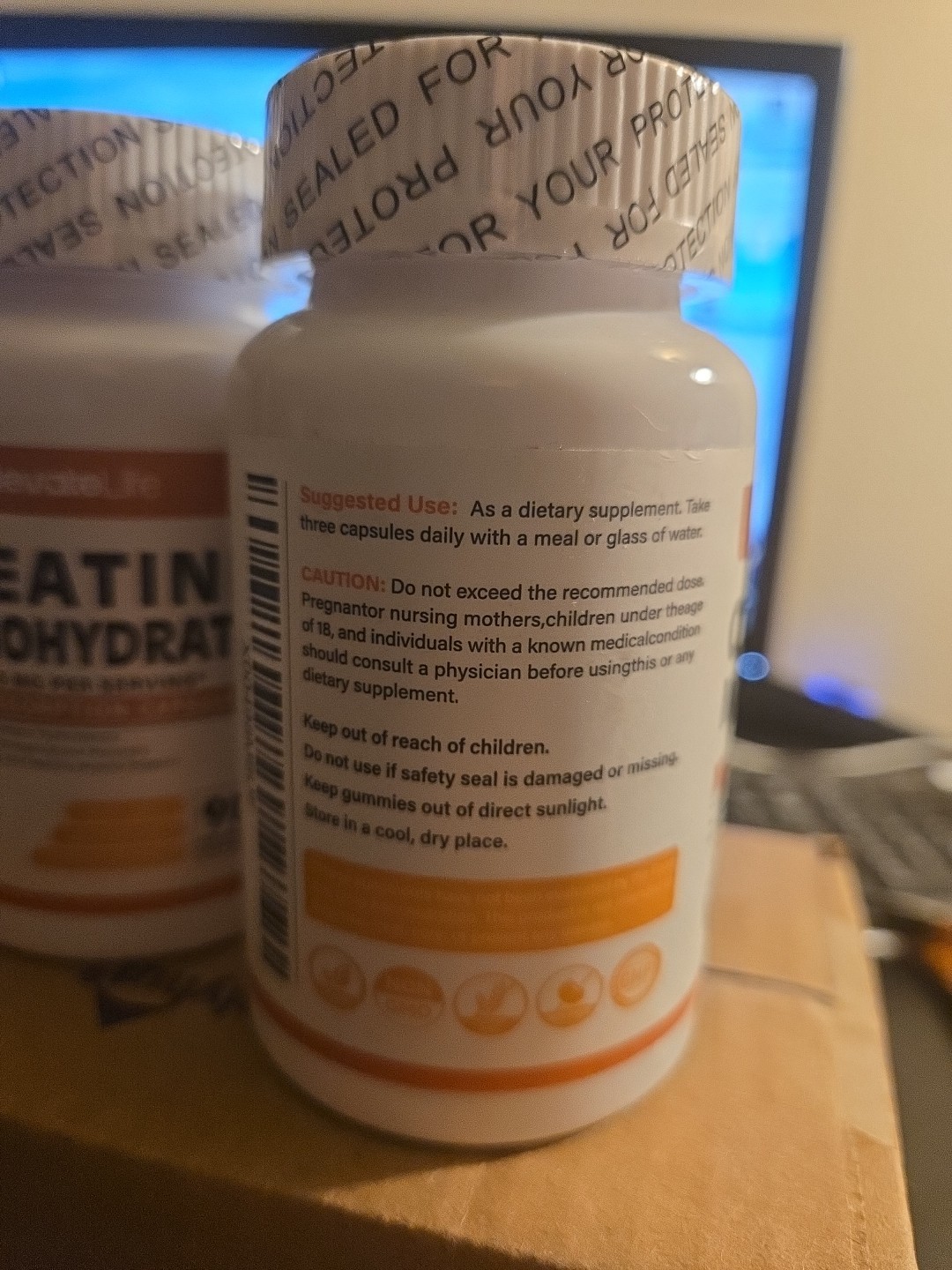 2 Pack Elevate Life Creatine Monohydrate 2500mg 90 Capsules Each.