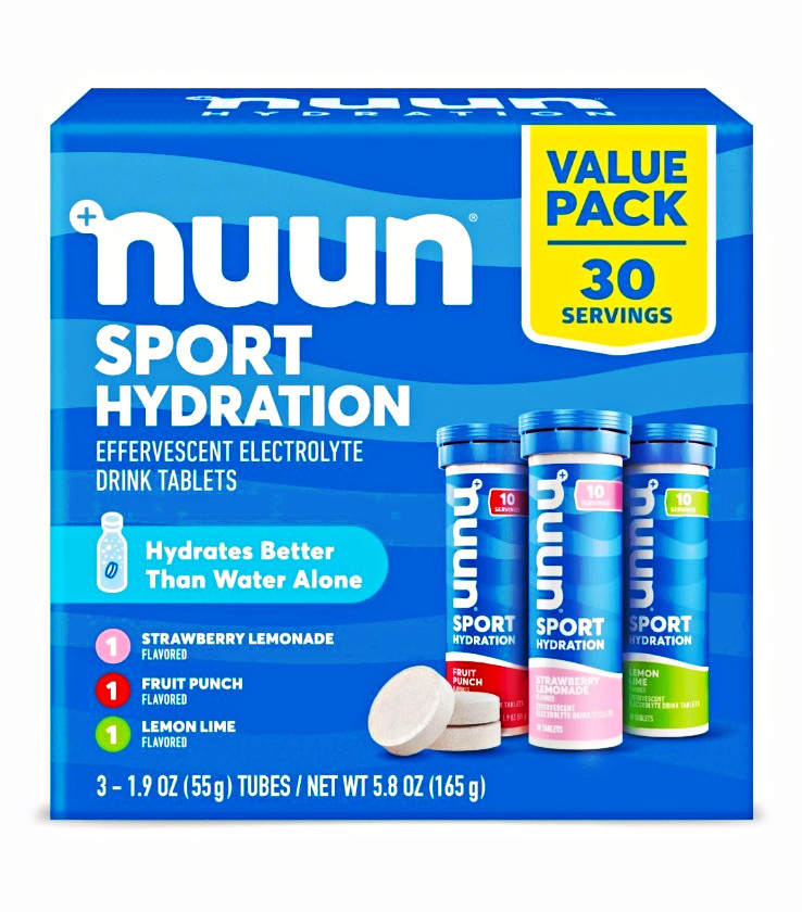 nuun Sport Hydration Electrolyte Tablets 30 Servings 3 Tubes Exp 08/2027