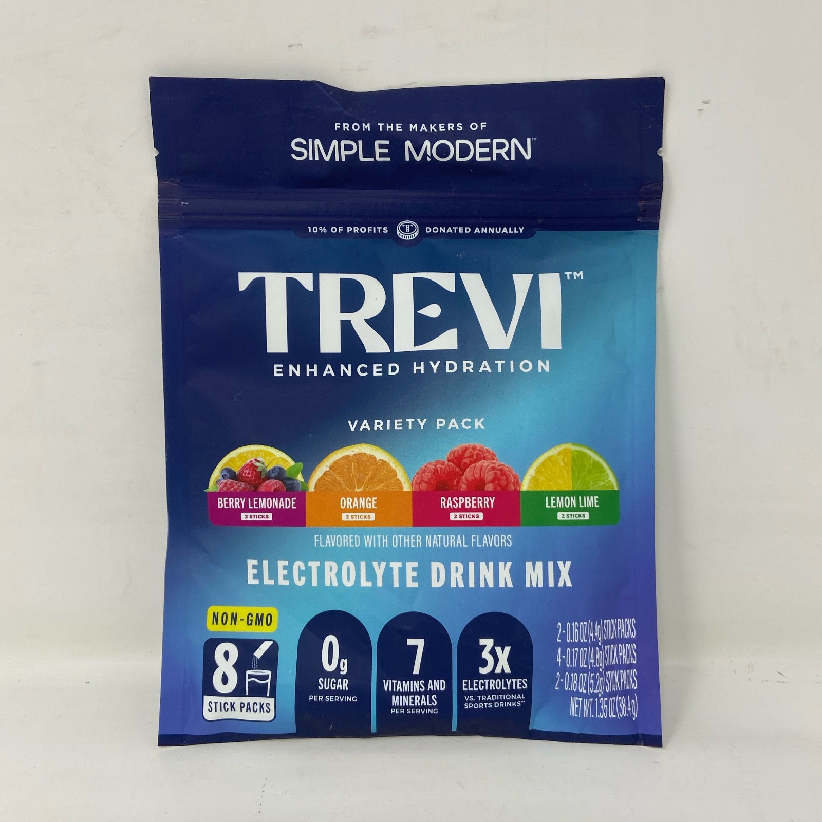 Trevi Enhanced Hydration Electrolyte Drink Mix Variety, 8 Sticks