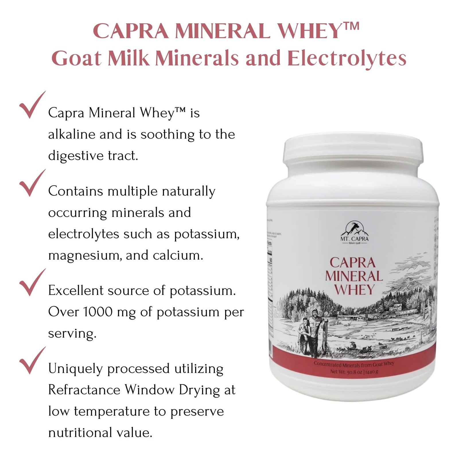 Mt. Capra Mineral Whey | A Whole Food, Bio-Available Mineral/Electrolyte Pow…