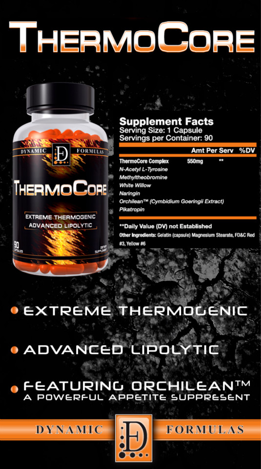 Dynamic THERMOCORE Fat Burner Weight Loss Energy 90 capsules + FREE GARCINIA