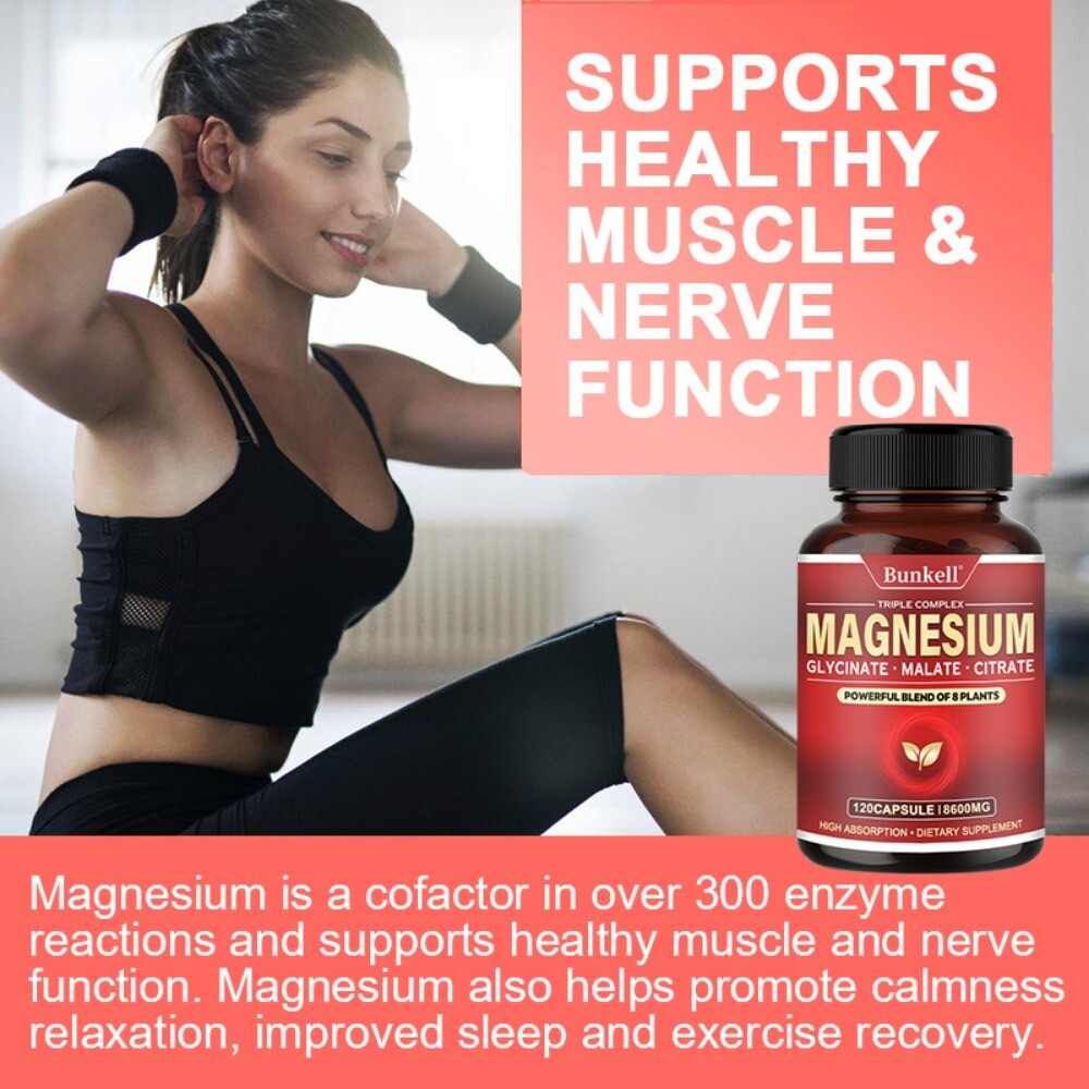 Magnesium Complex 600mg, 30 To 120 Capsules – Gluten Free and Non-GMO