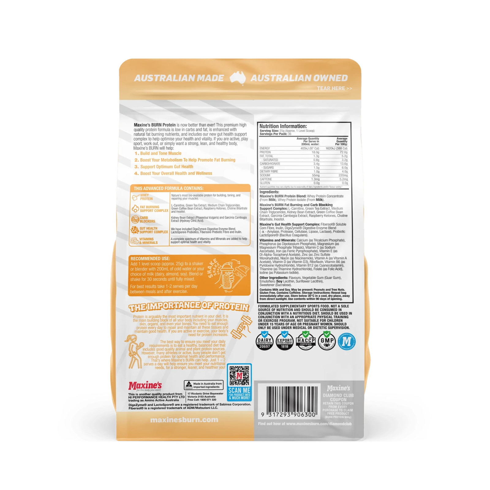 Maxines Burn Protein by Maxines