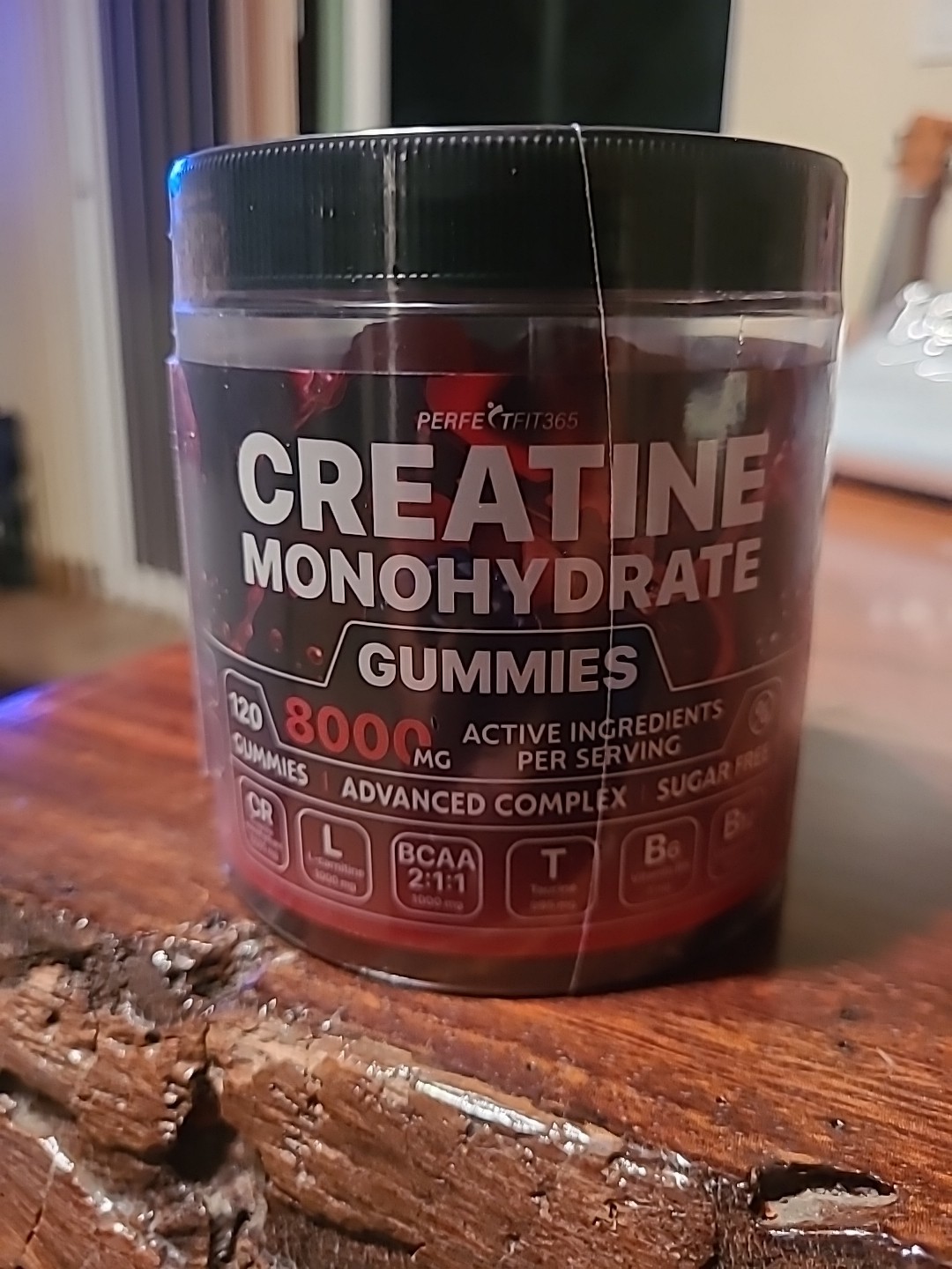 PERFECTFIT365 Creatine Monohydrate Gummies 8000mg BCA L-carnitine Sugar-Free