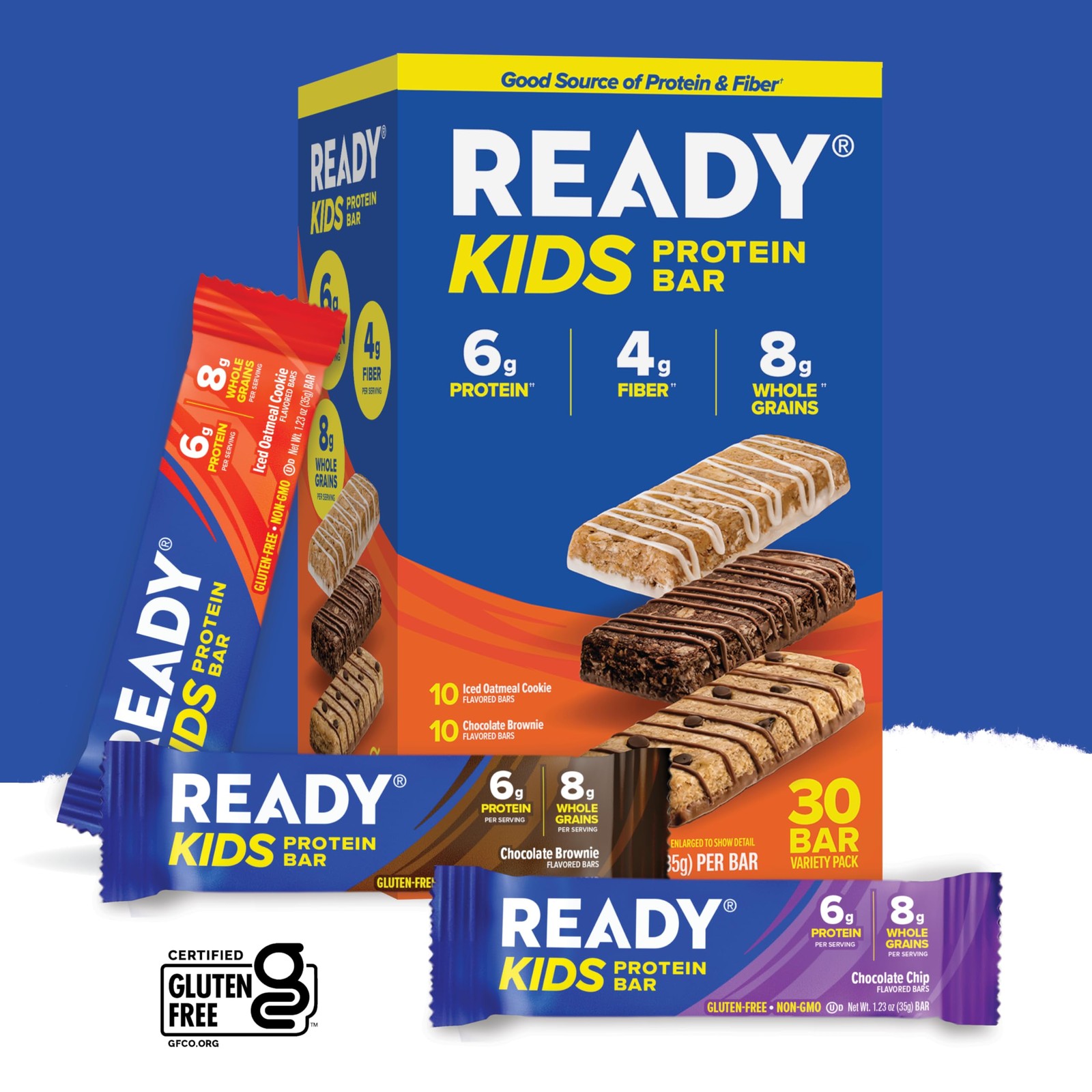 Ready Kids Protein Bars 6G Protein 4G Fiber 8G Whole Grains Per Bar Chocolate