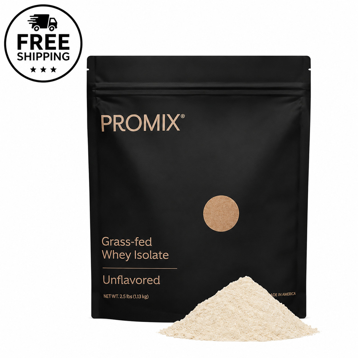PROMIX Grass Fed Whey Isolate Unflavored Protein Powder 2.56 lb 30 Servings