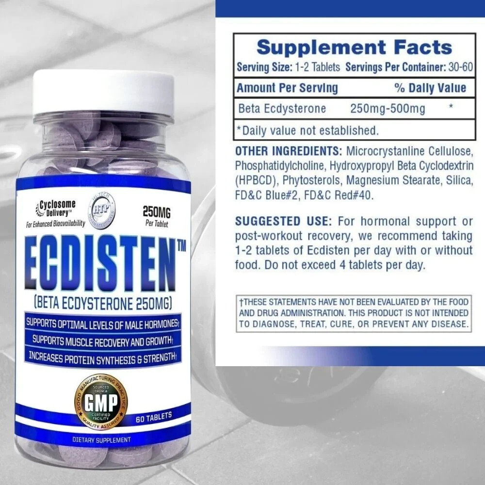 Hi-Tech Pharmaceuticals Ecdisten Beta Ecdysterone 250mg Lean Muscle 60 Tablets