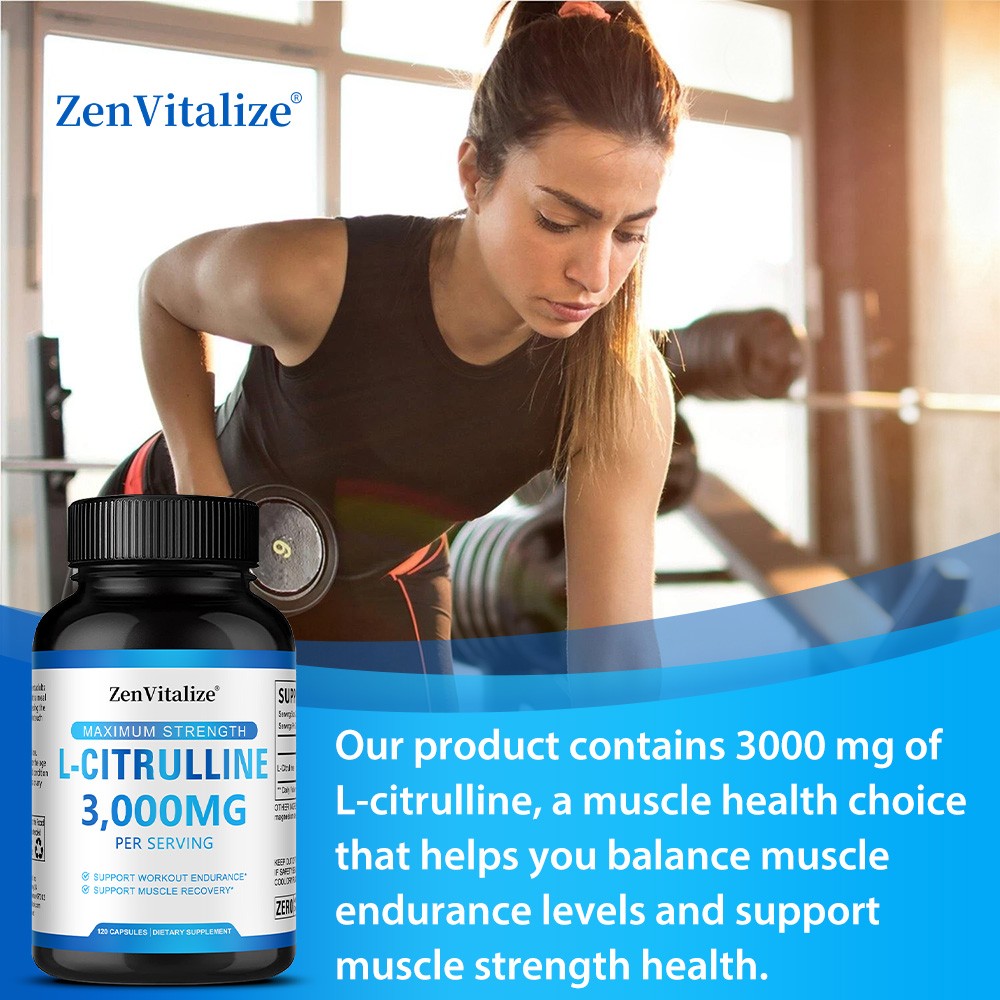 L Citrulline 3000mg Supplement L Arginine Muscle Recovery Pump Capsules 30-120