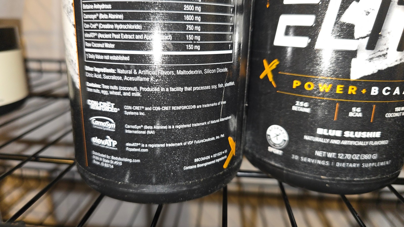 2 Pack Bodybuilding.com Elite Power BCAA Betaine Blue Slushie Exp 03/27