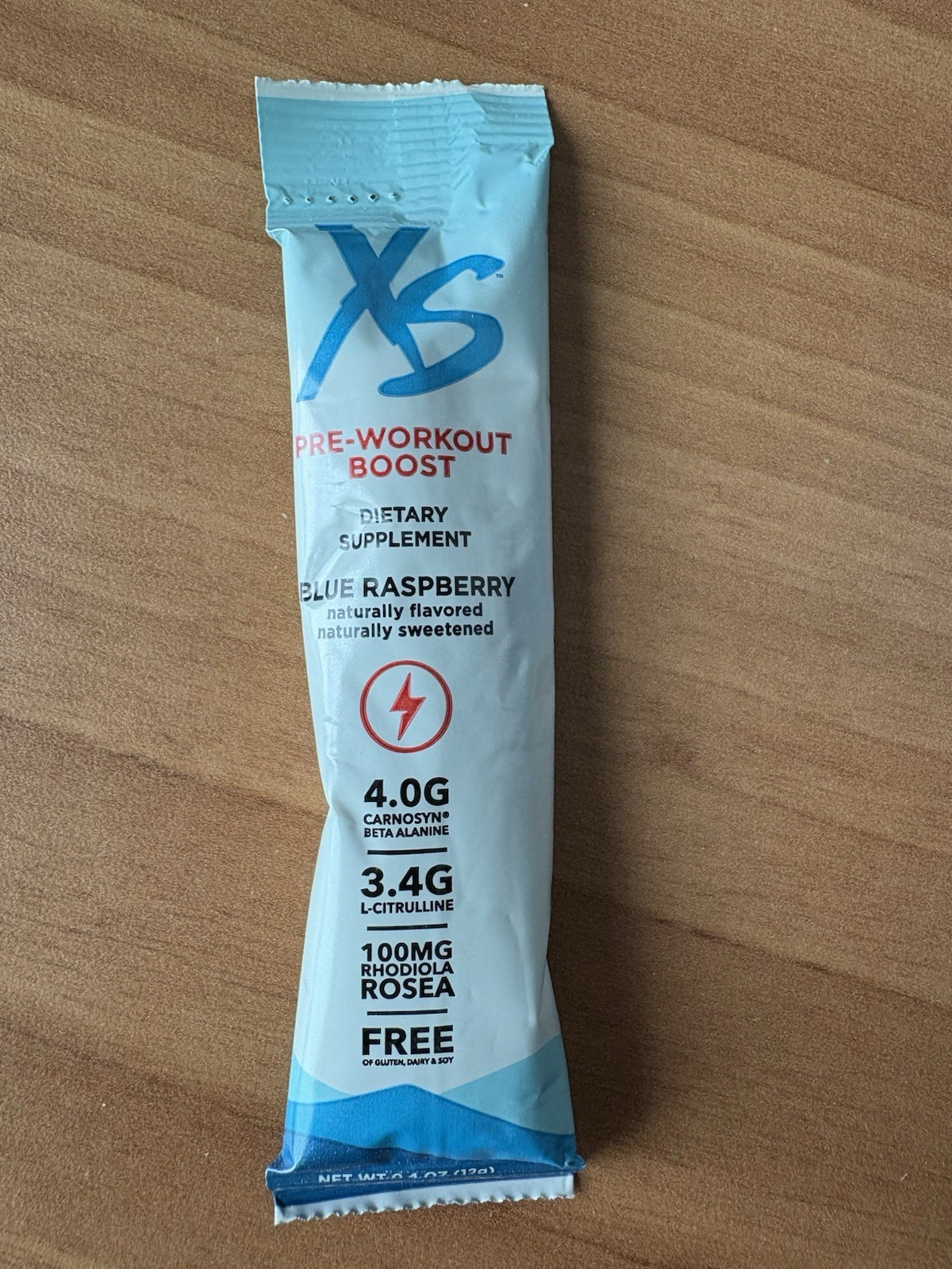 XS Pre Workout Boost 11 Servings Blue Raspberry Flavor