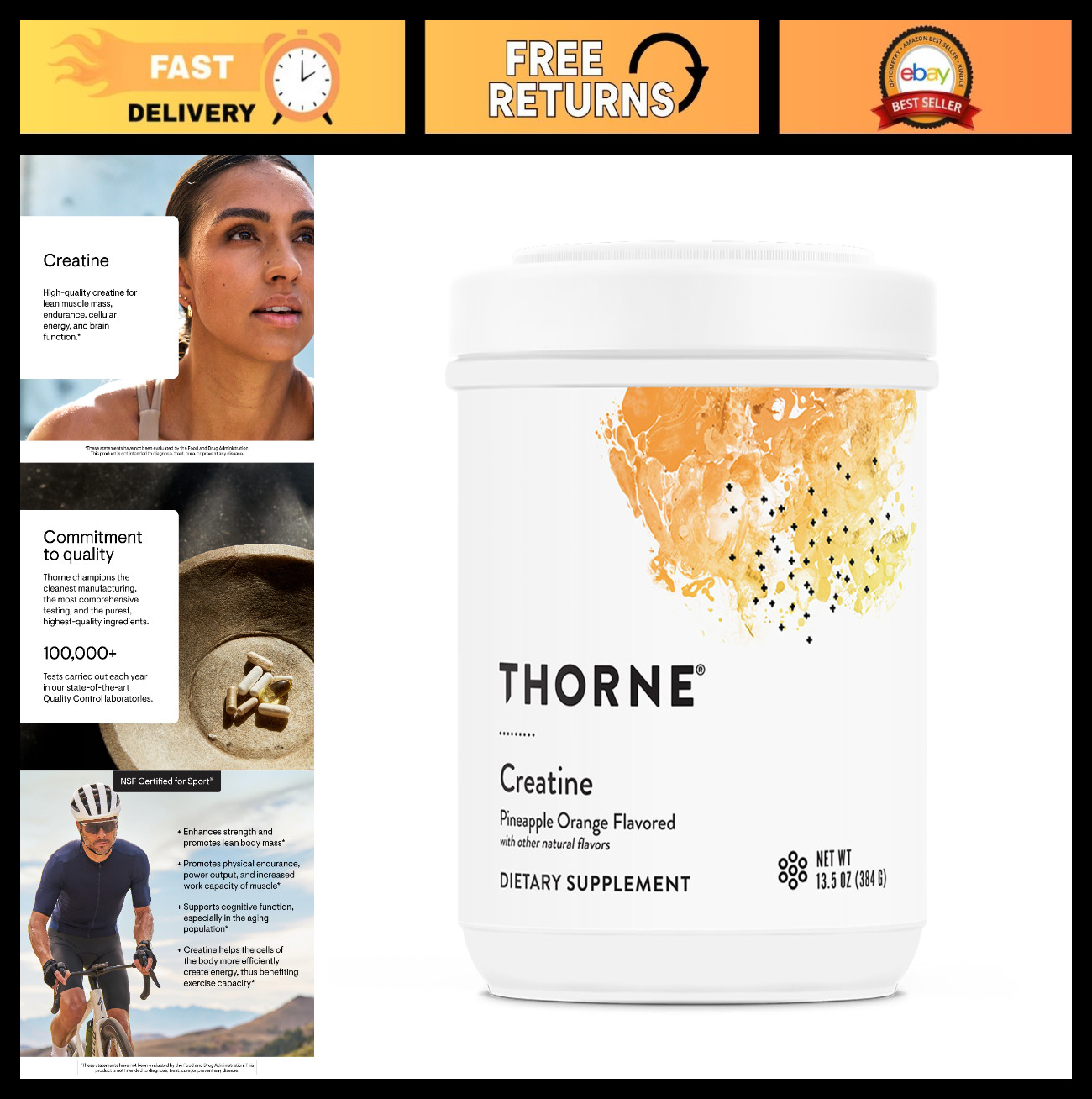 Micronized Creatine Monohydrate Powder – Muscle & Cognitive Support – Pineapple