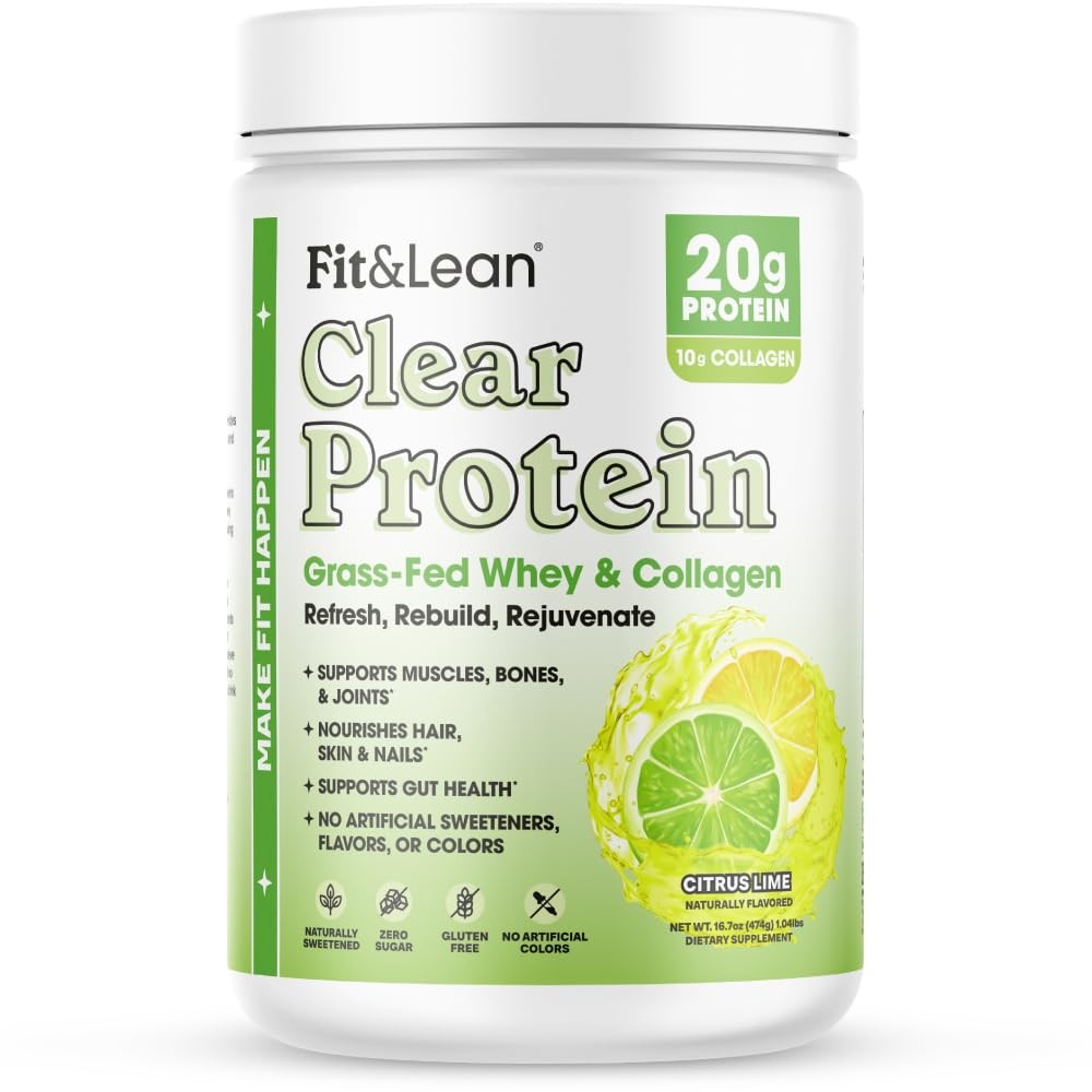 Fit & Fit Clear Protein Powder Whey Isolate Protein And Collagen Grass Fed
