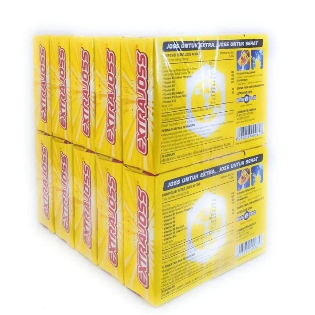 FREE SHIPPING X10 Boxes EXTRA JOSS Energy Drink 3 Flavours (60 SACHETS) HALAL