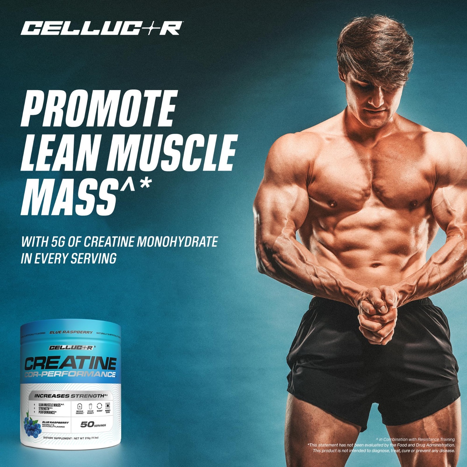 Micronized Creatine Powder – Blue Raspberry, Boost Strength & Endurance, 5g/Serv