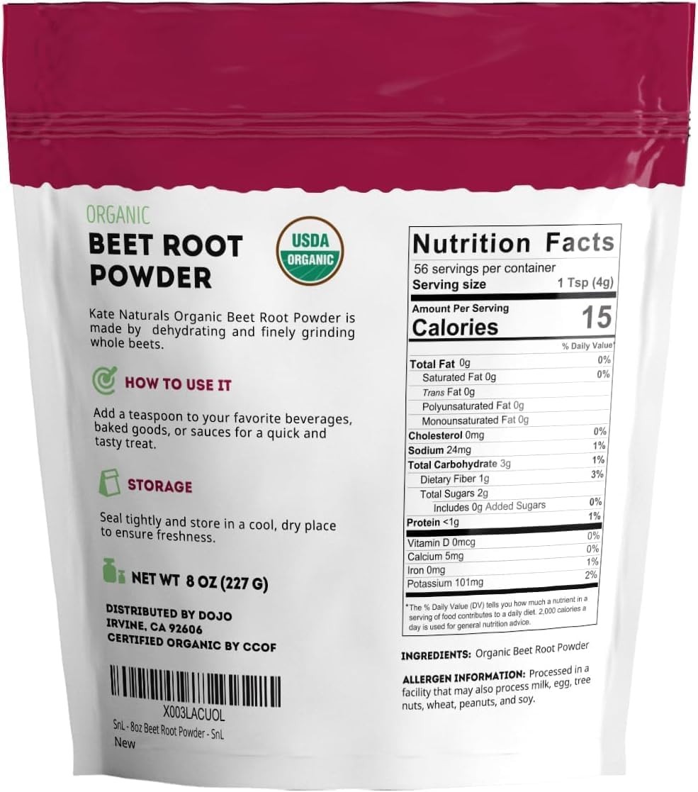 Naturals Organic Beet Root Powder for Smoothies, Baking & Juice. Raw Beetroot