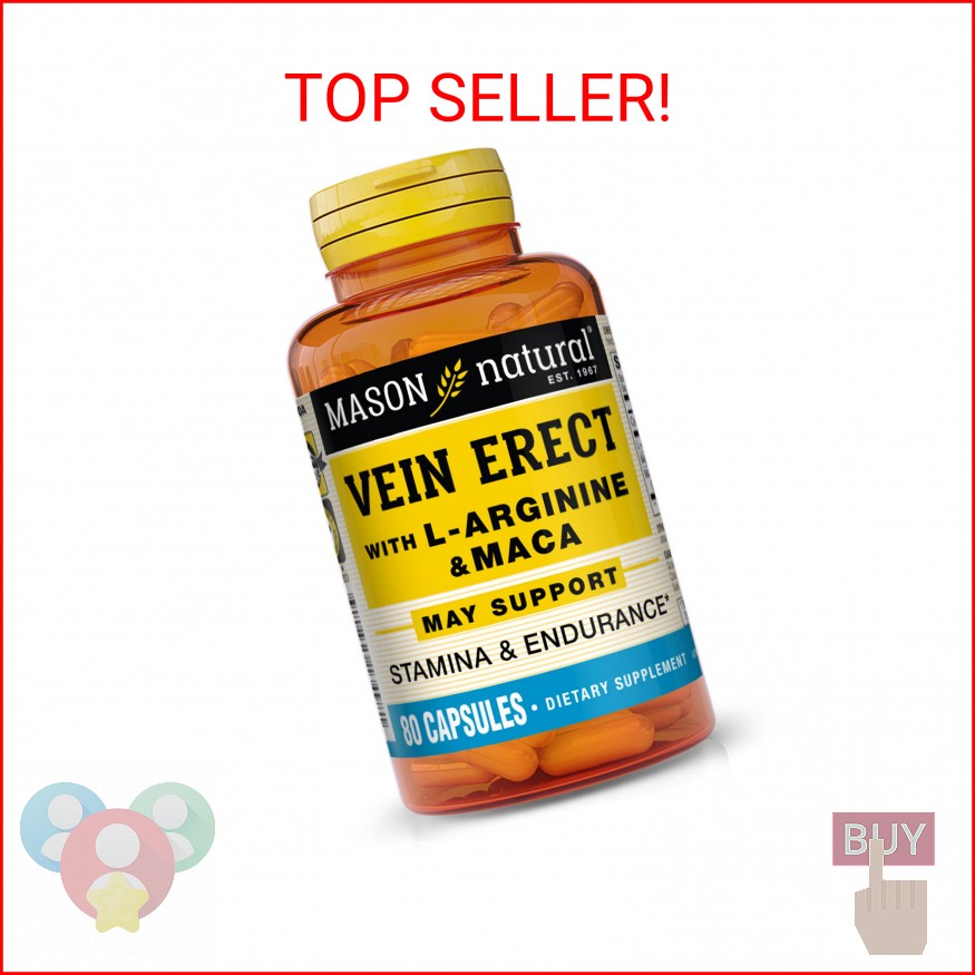MASON NATURAL Vein Erect with L-Arginine and Maca – Supports Sexual & Vascular H