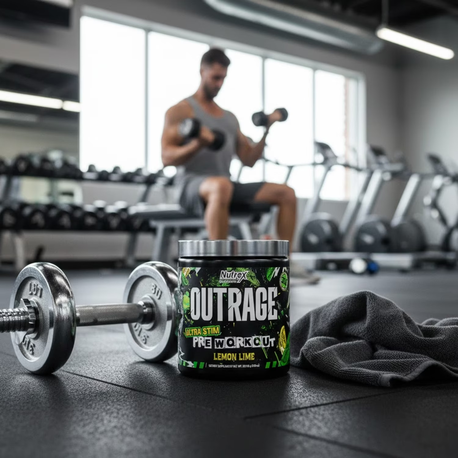 Nutrex Research OUTRAGE Lemon Lime High Intensity Pre Workout Powder 30 Servings
