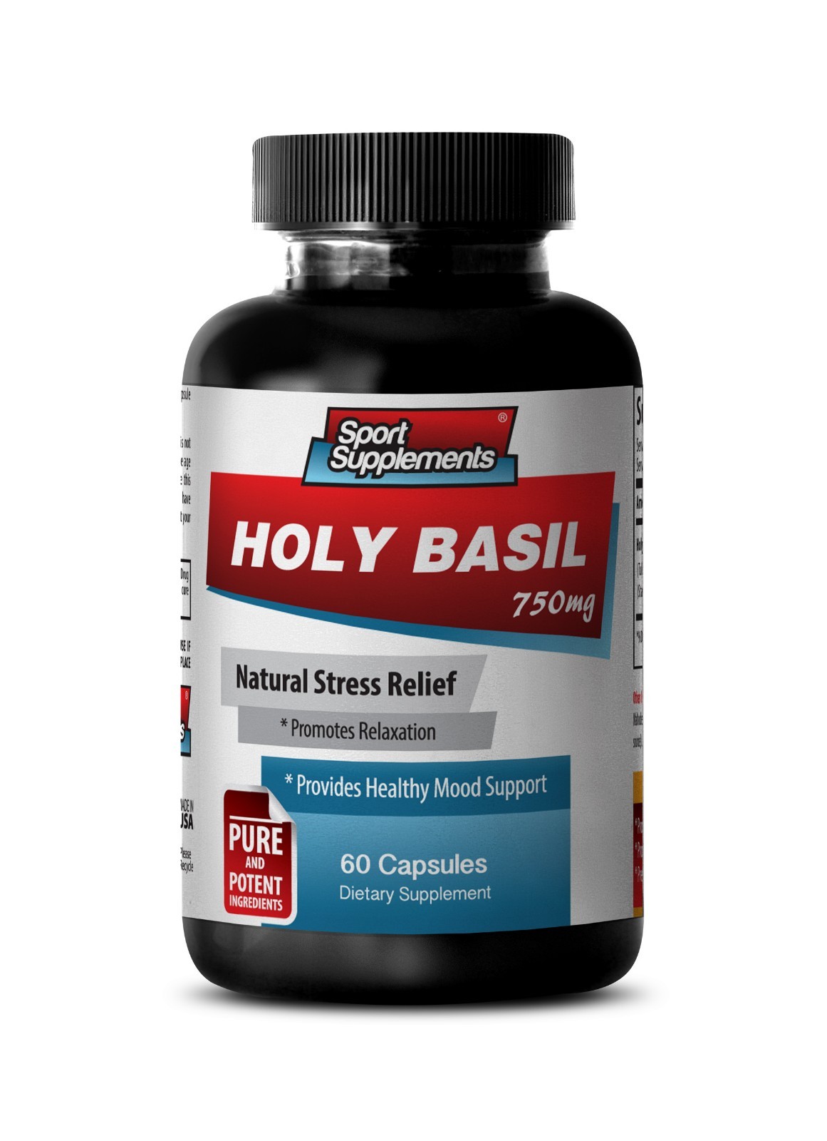 Memory Supplement – Holy Basil Extract 750mg – May Promote Liver Health Pills 1B