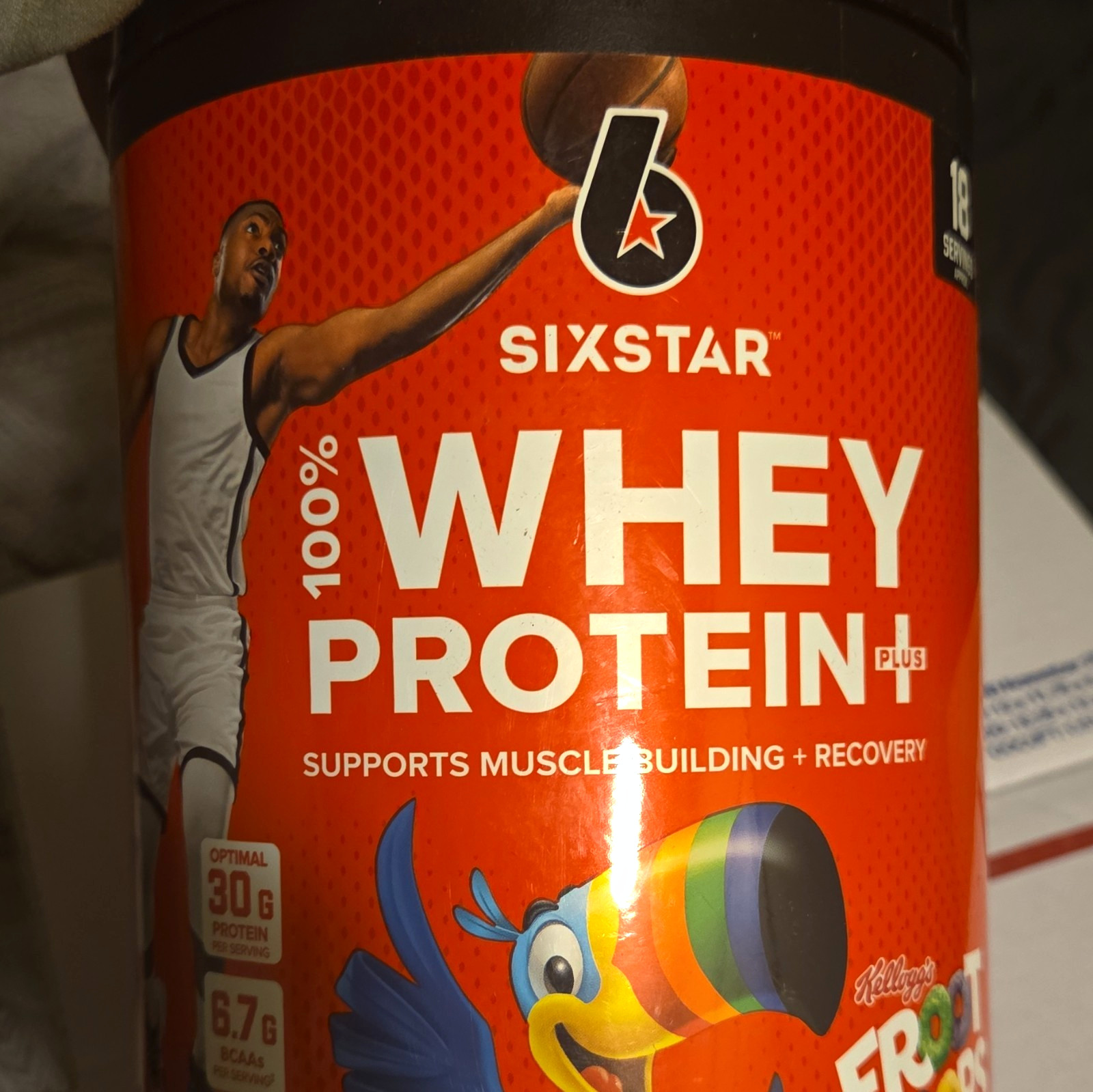 Six Star 100% Whey Protein Plus Powder, Froot Loops, High Protein, 18 Serv 1.9lb
