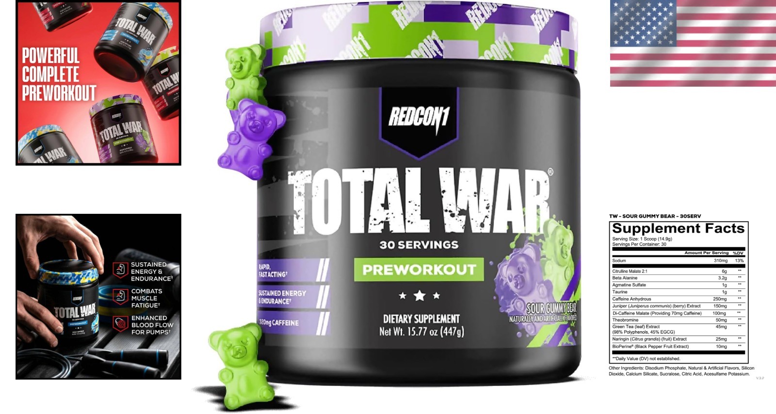 Unstoppable Power: Total War Pre Workout with Beta Alanine & Citrulline Malate