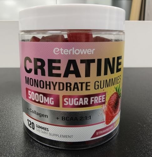 Creatine Gummies Women Collagen BCAAs Sugar Free 120Ct