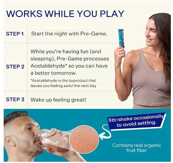 Blueshift Pre-Game – Pre Drinking NAC Supplement Electrolyte Powder Packets 10pk