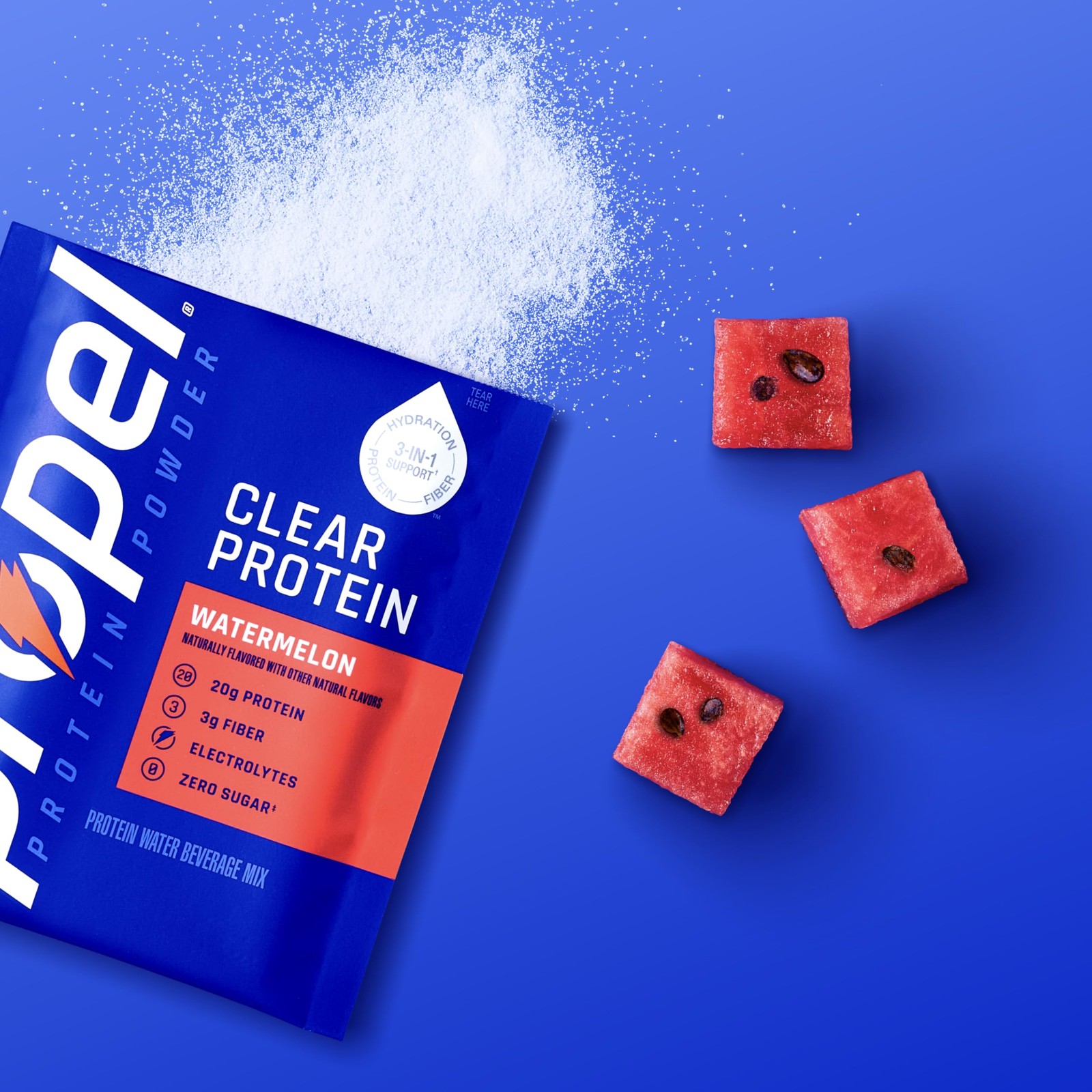 Propel Hydration Clear Protein Powder, Watermelon, 0.99 Ounce (Pack of 5)