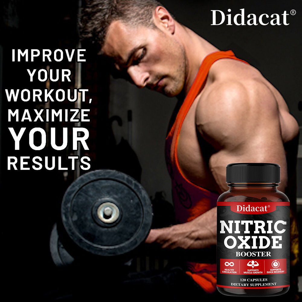 Nitric Oxide Booster Supplement Capsule– Promotes Nutrient Flow to Muscles&Heart