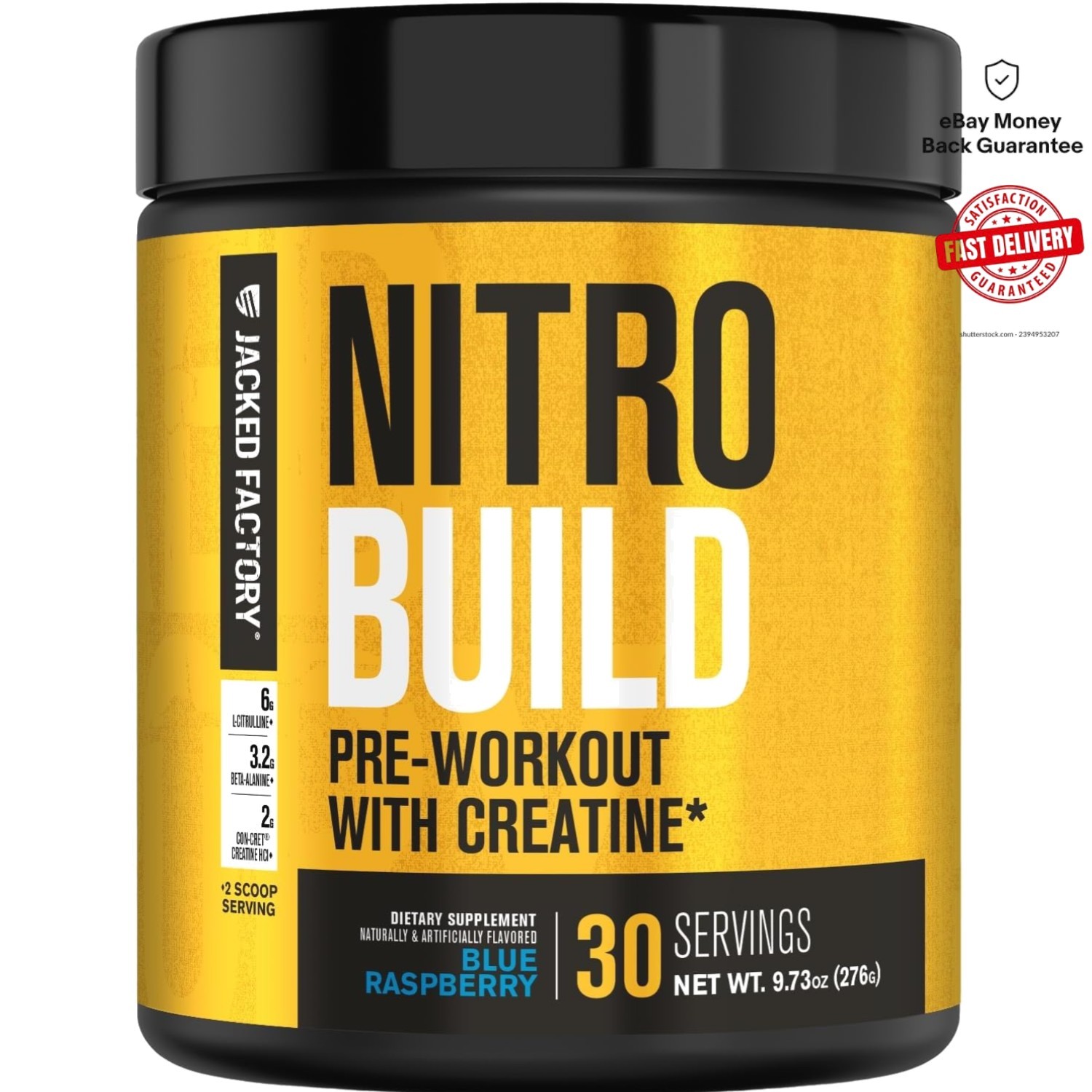 Elevate Workouts with Nitrosurge Build Pre Workout – 30 Servings, Blue Raspberry