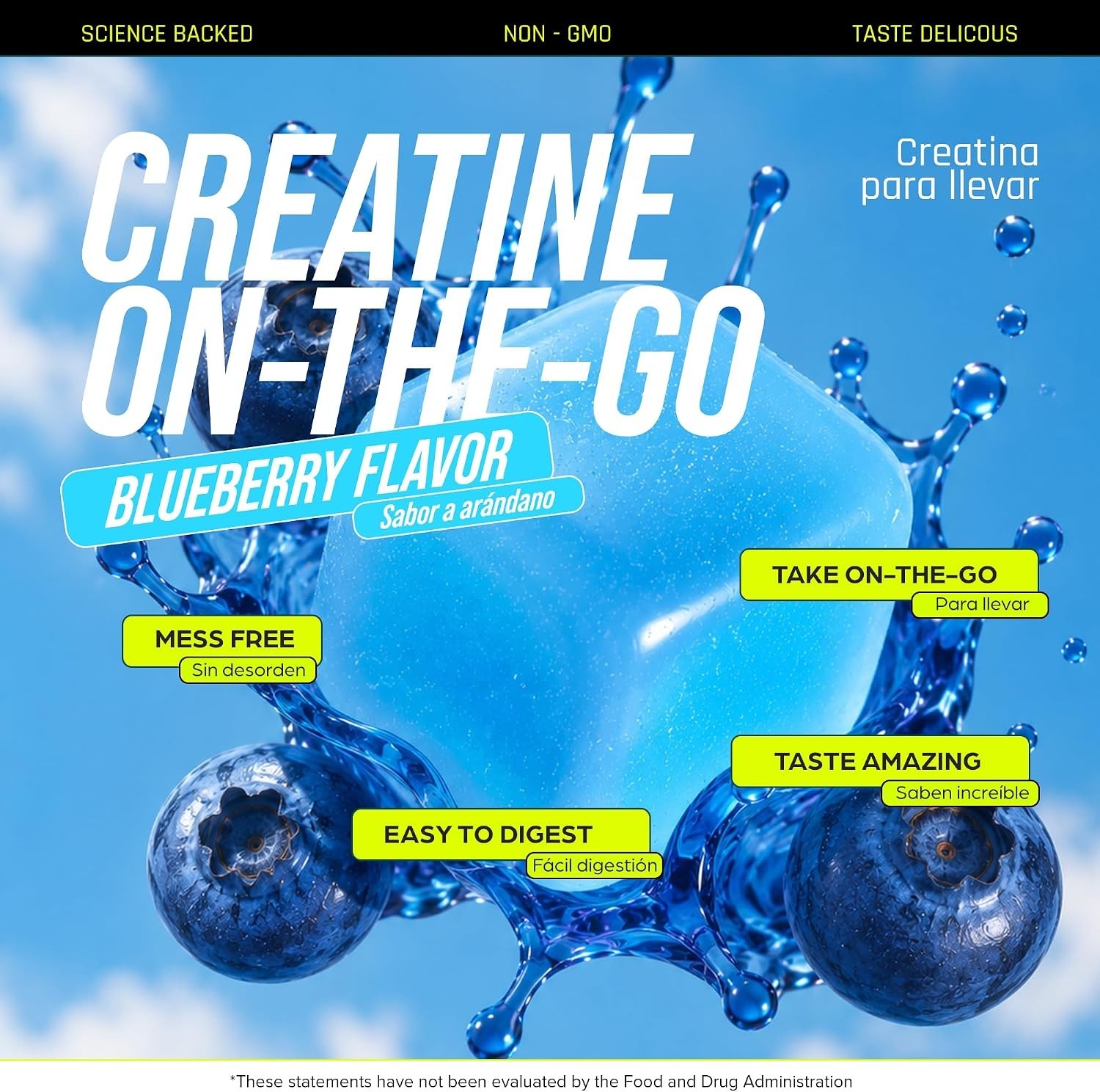 Blueberry Creatine Gummies 5 in 1 Formula for Muscle Recovery Strength Endurance