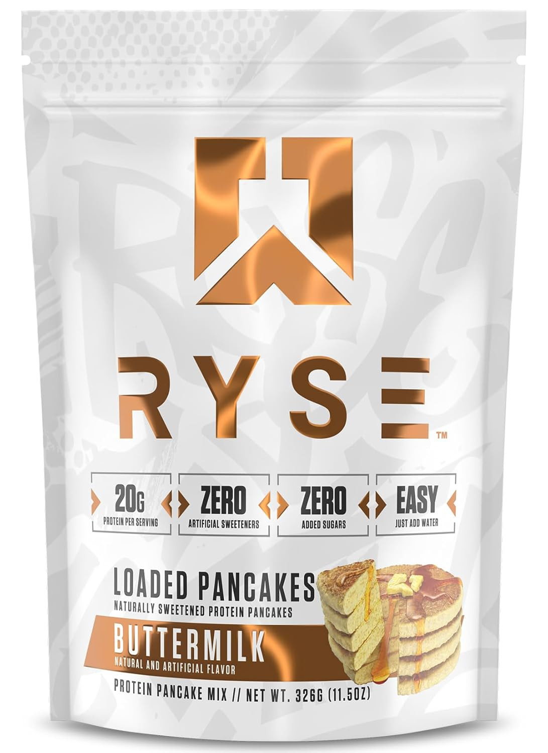 RYSE Loaded Protein Pancake & Waffle Mix – Buttermilk – Naturally Sweetened Brea