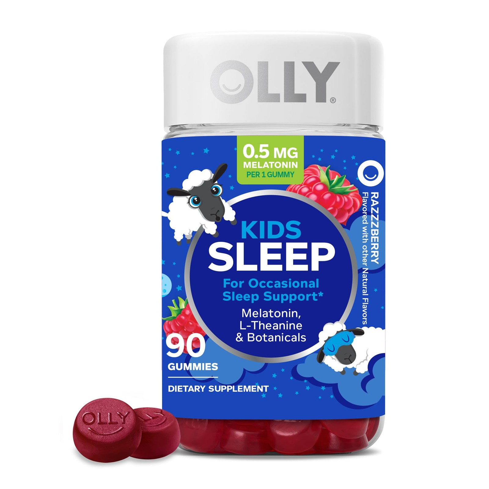 OLLY Kids Sleep Gummy, Occasional Support, 0.5mg 90 Count (Pack of 1)