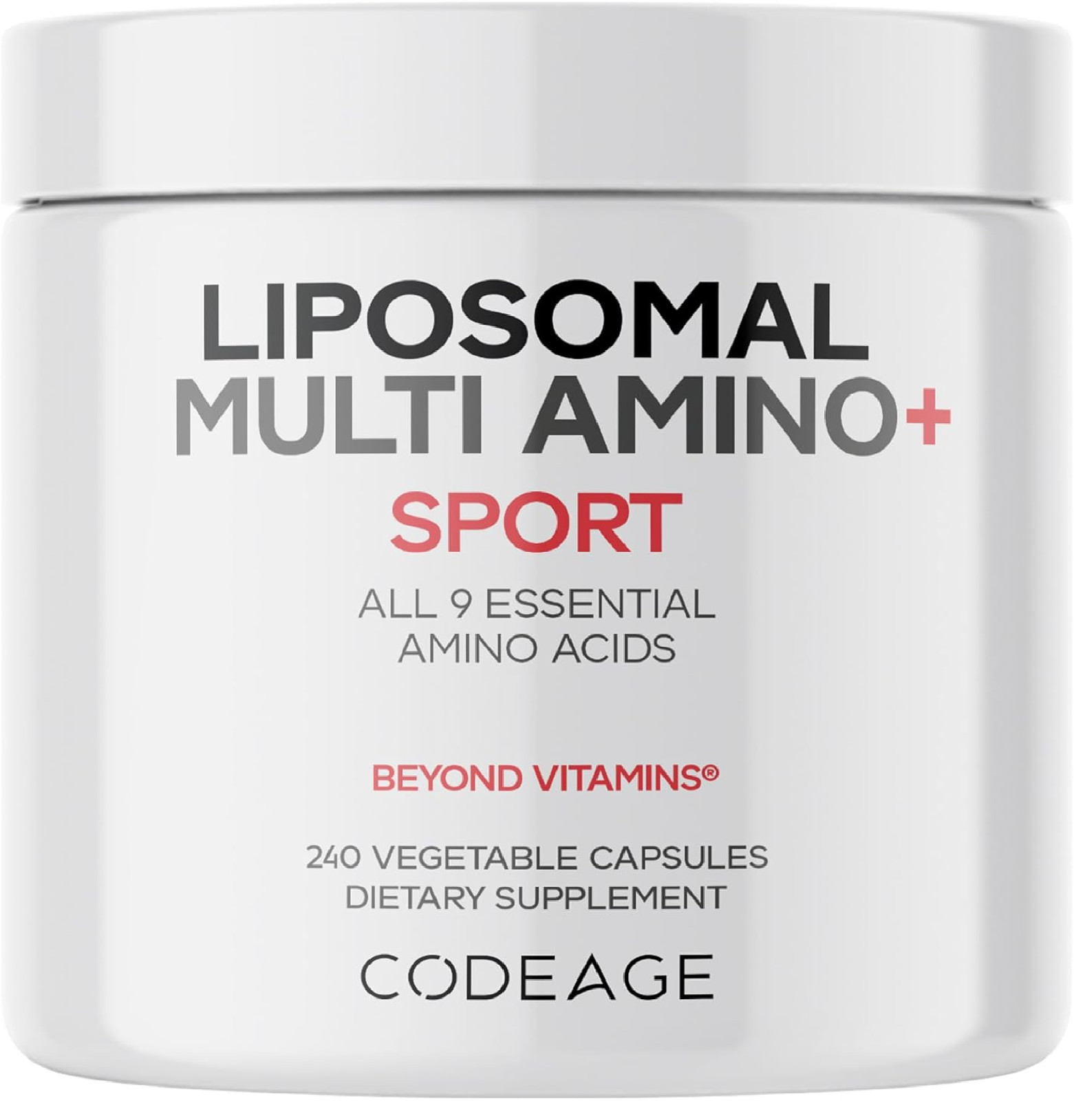 Codeage Multi Amino+ BCAA & EAA, 9 Essential, Liposomal, 240 Capsules | All 9 es