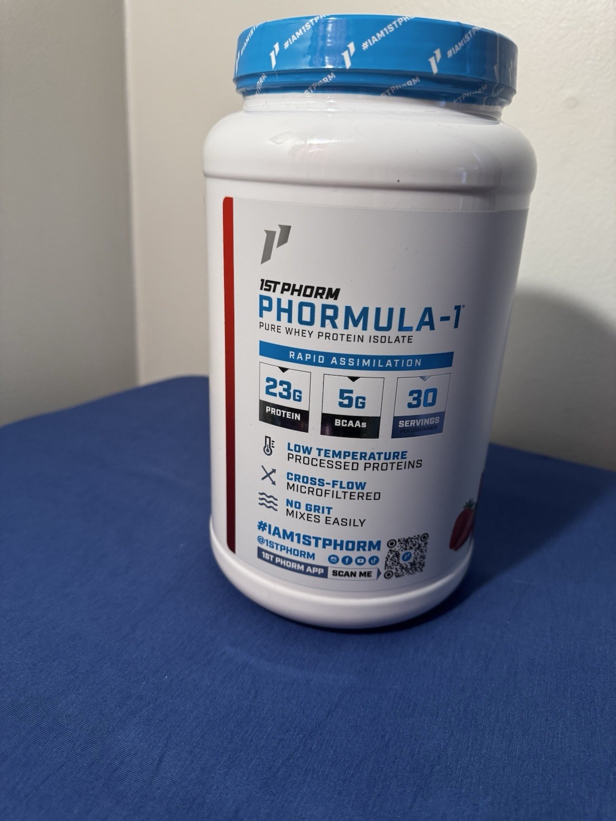 1st Phorm PHORMULA-1 Whey Protein Isolate Powder Strawberry 1.81 lb 30 srv