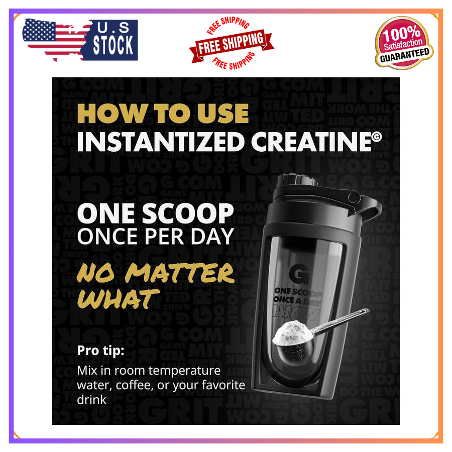 Gains in Bulk Creatine Monohydrate Powder Unflavored 100 Servings