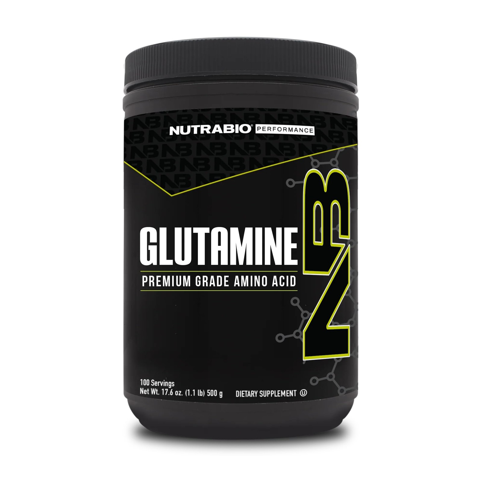 NutraBio Pure L-Glutamine Powder, 100 Servings 1.1 Pound (Pack of 1), White
