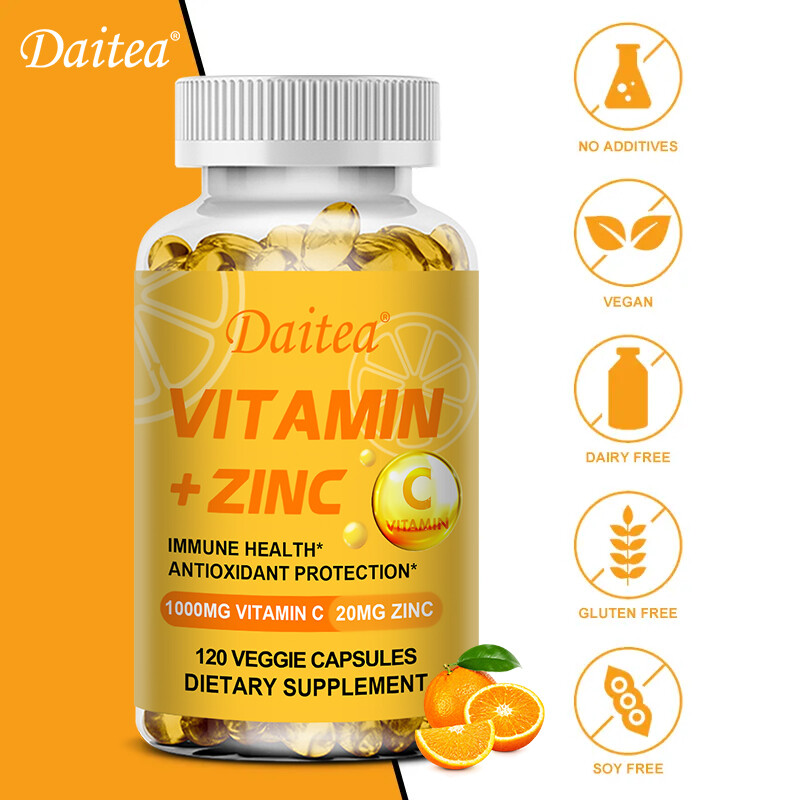 Vitamin C + Zinc – Immune Health, Antioxidant, Immunity 1000mg – Made in The USA