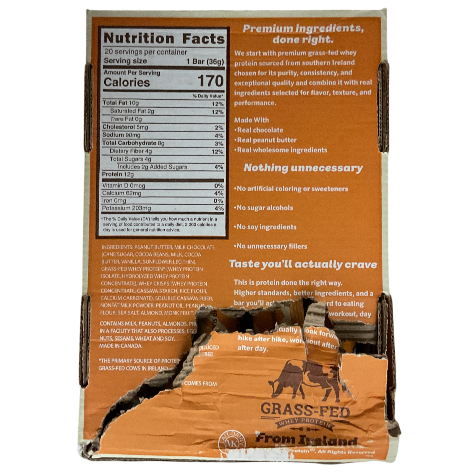 Peak Protein Bar Protein Chocolate Peanut Butter Crunch Pack of 19 EXP: 6/19/27