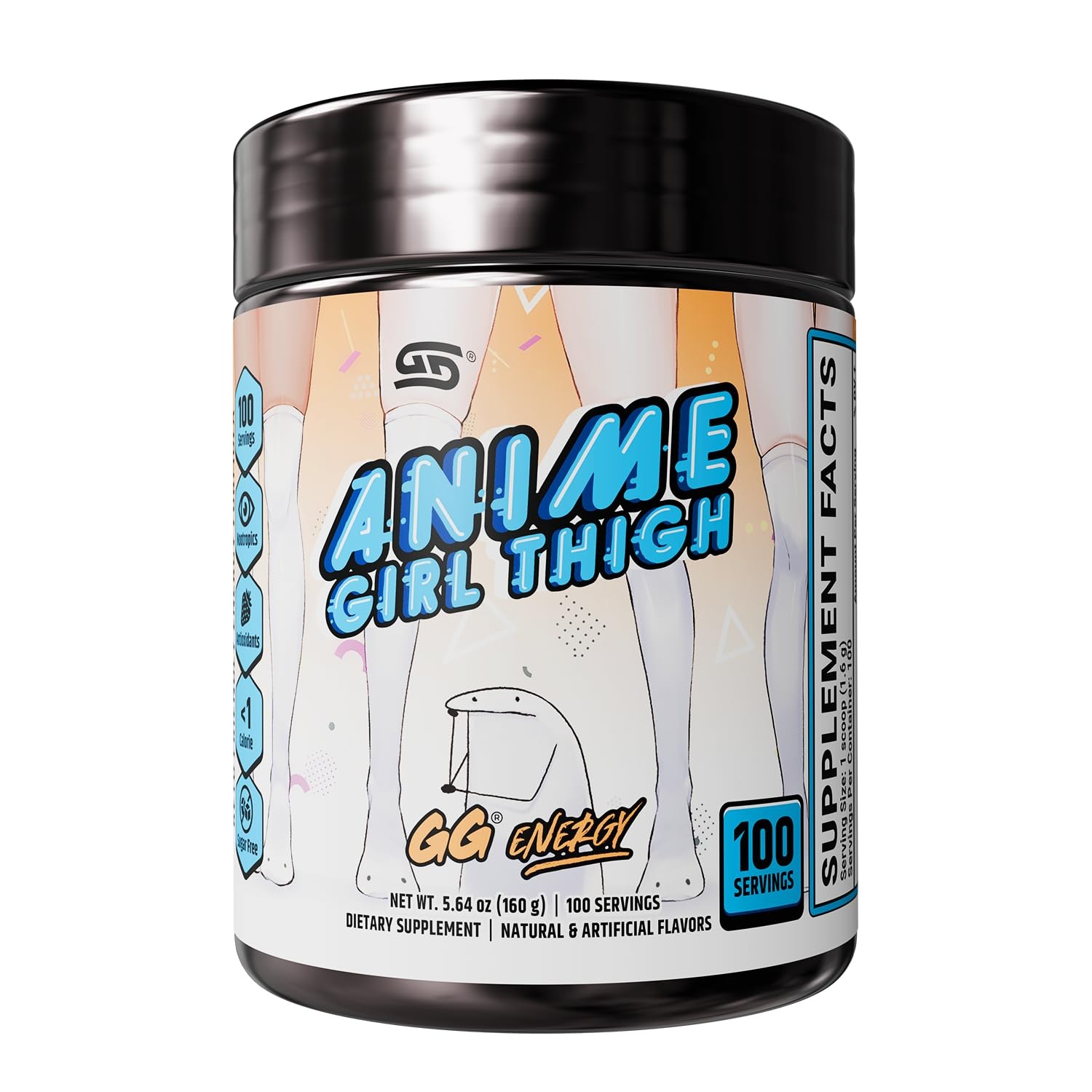 Gamer Supps GG® Energy – Anime Girl Thigh (100 5.64 Ounce (Pack of 1)