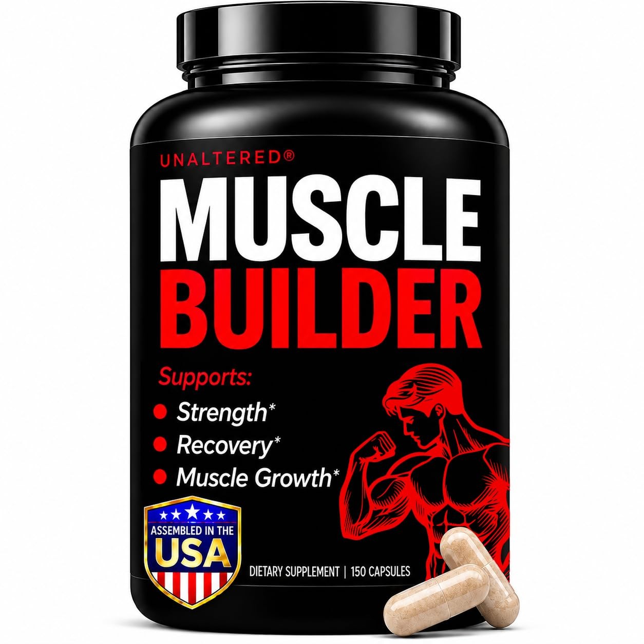 UNALTERED 6-in-1 Anabolic Muscle Builder for Men – 150 Count (Pack of 1)