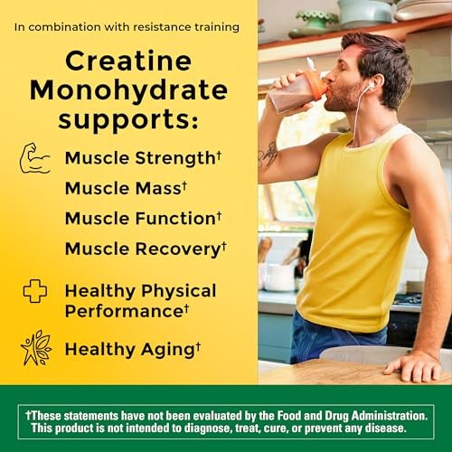 Creatine Monohydrate Powder 5g Unflavored Muscle Support 90 Day