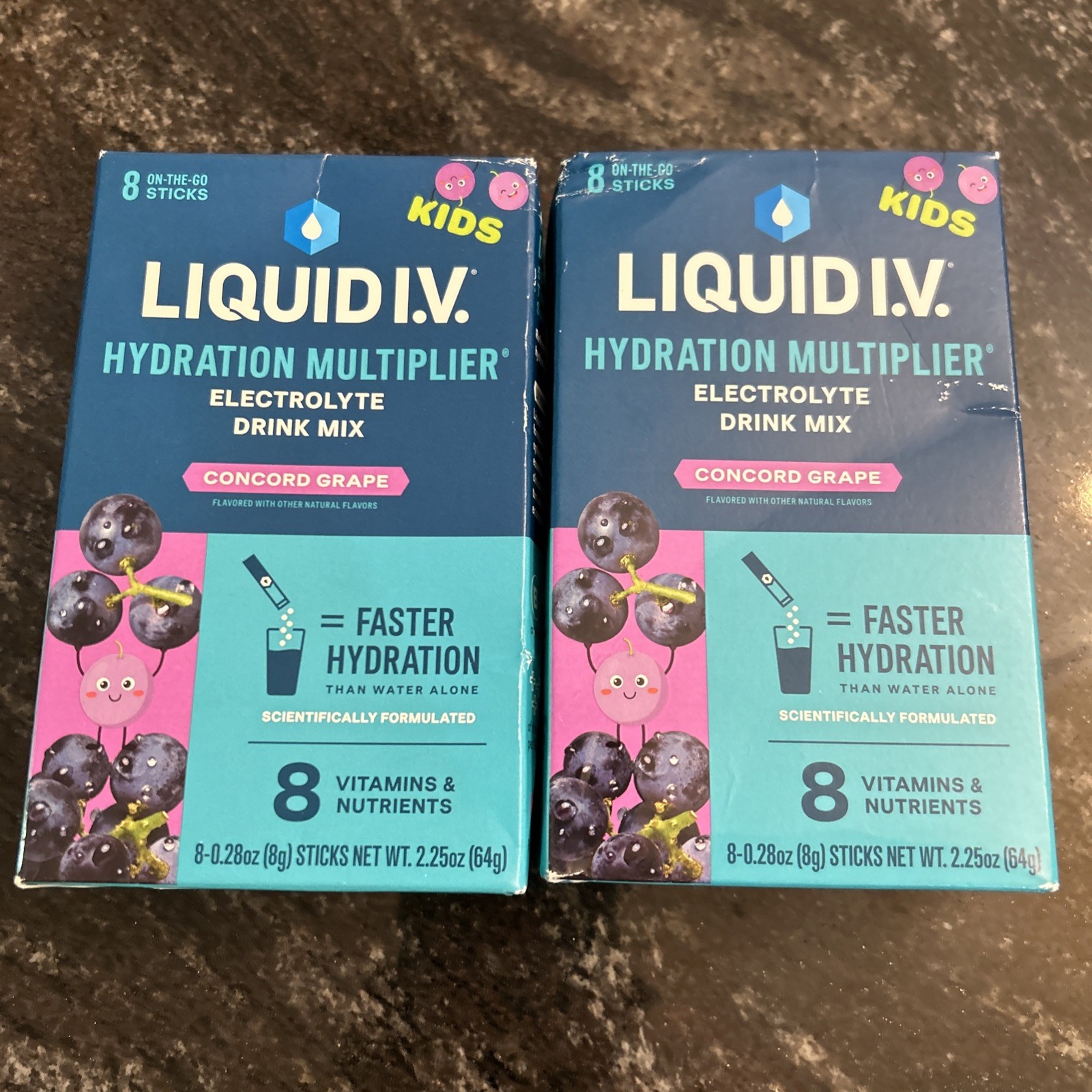 16 Sticks LIQUID IV Concord Grape Kids Hydration Mix 8 Ct 0.28 OZ exp 1/2027